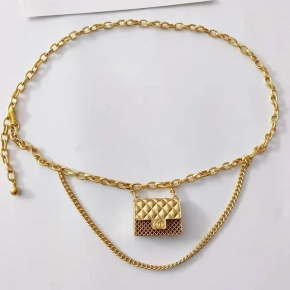 Anthropologie Mini Double Chain Charm Belt/Bag - Picture 5 of 17